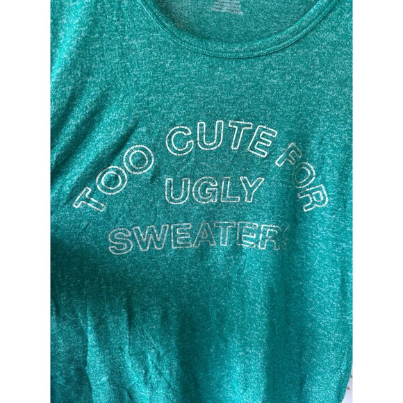 Victoria's Secret PINK Christmas Novelty Too Cute For Ugly Sweaters Top S - Picture 5 of 6